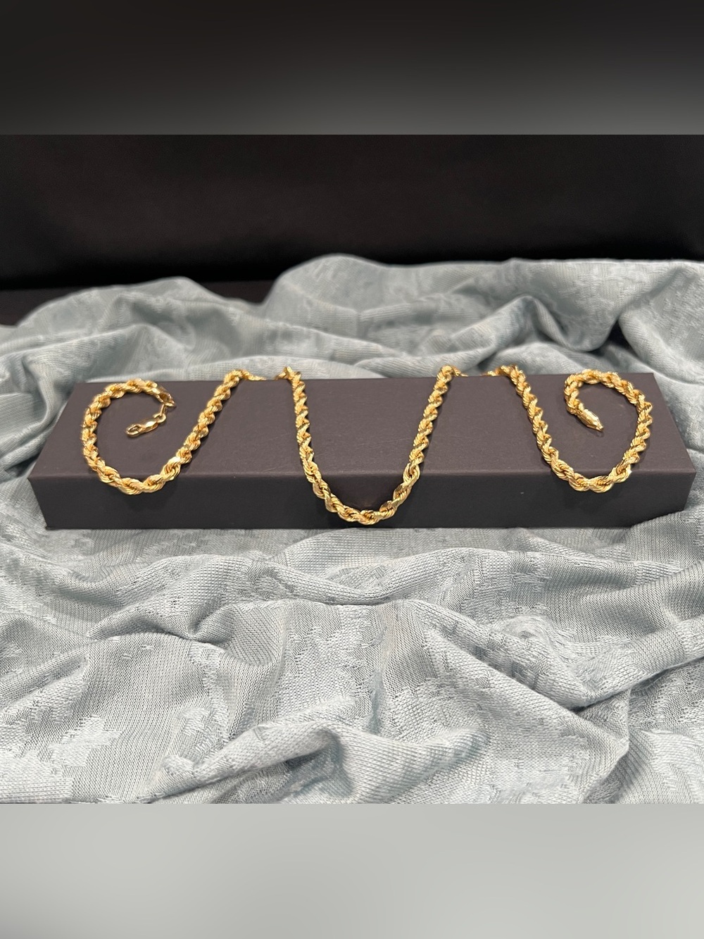 14K Gold 22in 5mm 12g Diamond Cut Rope Necklace Women/Men - Picture 3 of 10